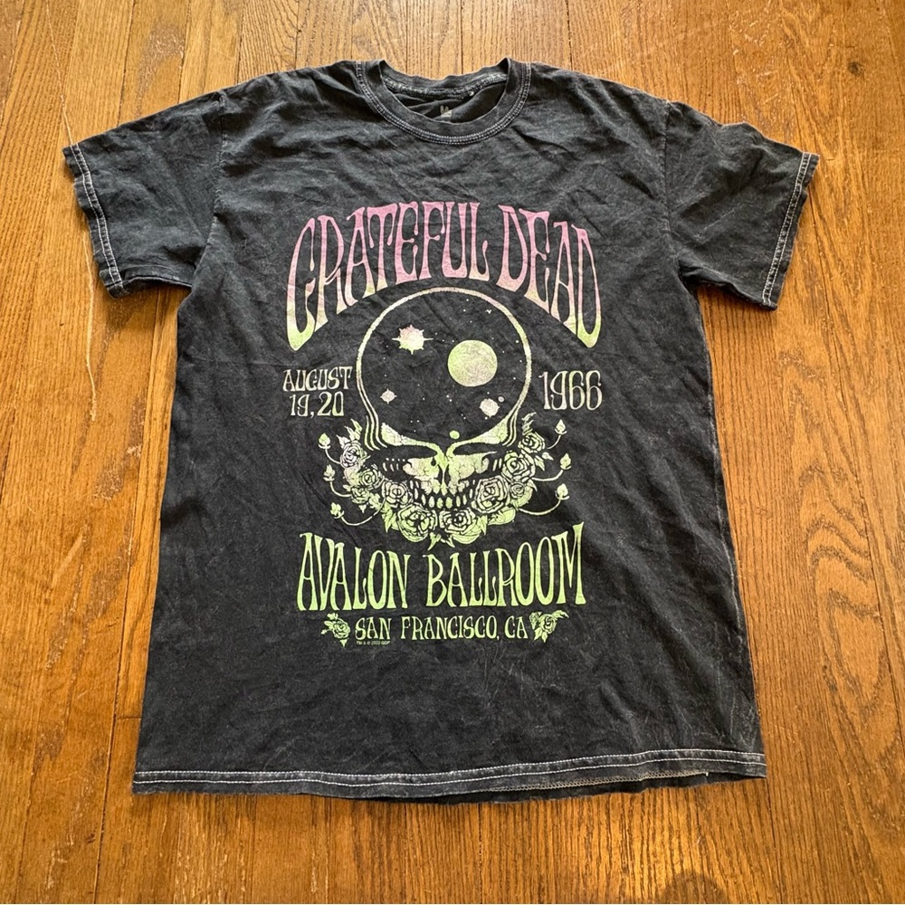 Grateful Dead Avalon Ballroom 1966 T-Shirt Junk Food Clothing Black S